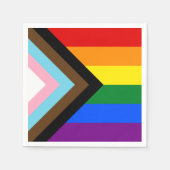 Serviette En Papier LGBTQ & Fierté - Drapeau de Progrès Arc-en-ciel (Devant)