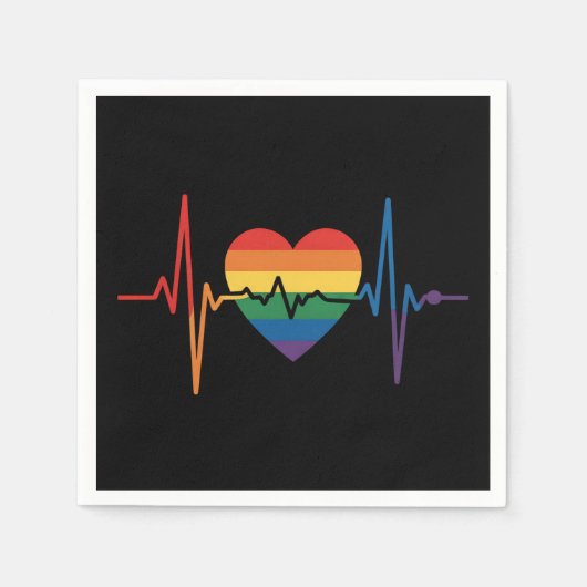 Serviette En Papier LGBTQ Heartbeats Heartbeats Pride Gay Lesbian Tran (Devant)