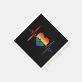 Serviette En Papier LGBTQ Heartbeats Heartbeats Pride Gay Lesbian Tran (Coin)