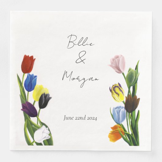 Serviette En Papier LGBTQ plus Fleurs tulipes (Devant)