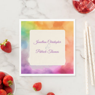 Serviette En Papier LGBTQ Pride Mariage L'amour est l'amour arc-en-cie