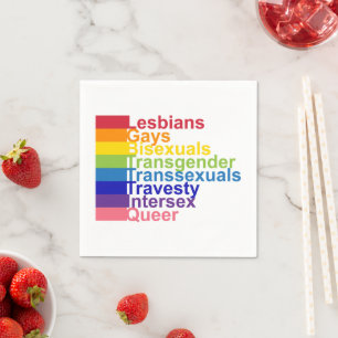 SERVIETTE EN PAPIER LGBTTIQ