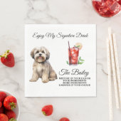 Serviette En Papier Lhasa Apso Mariage Signature Boire Serviettes (En situation)