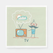 Serviette En Papier L'Homme Et Sa Télévision (Devant)