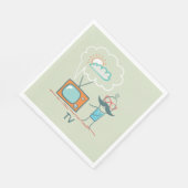 Serviette En Papier L'Homme Et Sa Télévision (Coin)