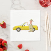 Serviette En Papier L'Homme Et Sa Voiture Jaune (En situation)
