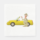 Serviette En Papier L'Homme Et Sa Voiture Jaune (Devant)