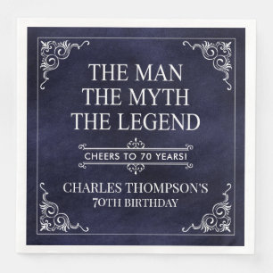 Serviette En Papier L'Homme Le Mythe La Légende 70e anniversaire Bleu
