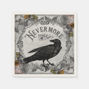Serviette En Papier L'horreur d'Eerie Raven Halloween