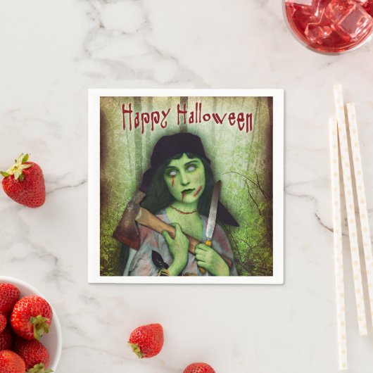 Serviette En Papier L'horreur d'Halloween (En situation)