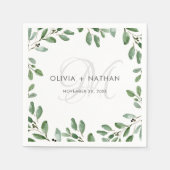 Serviette En Papier Liage minimal | Mariage de monogramme (Devant)