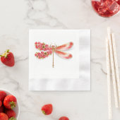 Serviette En Papier libellule de fleurs avec sakura de bijoux (En situation)