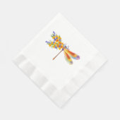 Serviette En Papier libellule de fleurs jaunes (Coin)