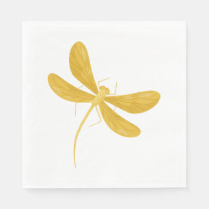 Serviette En Papier libellule jaune