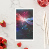 Serviette En Papier libellule rouge brillante (En situation)