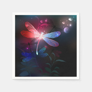 Serviette En Papier libellule rouge brillante