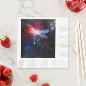 Serviette En Papier libellule rouge brillante (En situation)