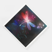 Serviette En Papier libellule rouge brillante (Coin)