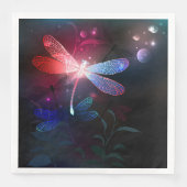 Serviette En Papier libellule rouge brillante (Devant)