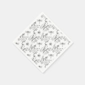 Serviette En Papier Libellules Élégantes & Fleurs Sauvages (Coin)