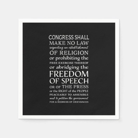 Serviette En Papier Liberté d'expression Déclaration des droits Texte (Devant)