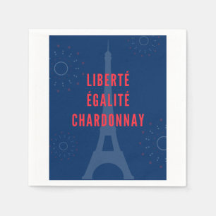 Serviette En Papier Liberté Égalité Chardonnay Funny Tour Eiffel