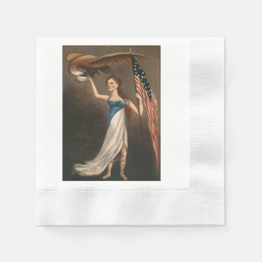 Serviette En Papier Liberty Woman Aigle Drapeau Américain USA peinture (Devant)