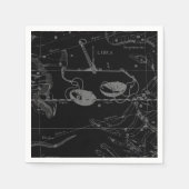 Serviette En Papier Libra Constellation Hevelius 1690 Carte sur Noir (Devant)