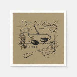 Serviette En Papier Libra Constellation Map Hevelius vers 1690