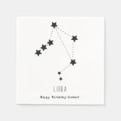 Serviette En Papier Libra Octobre Anniversaire Fête Nom personnalisé P (Devant)