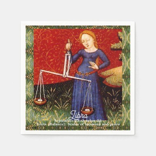 Serviette En Papier Libra Zodiac Signal Échelles Anniversaire (Devant)