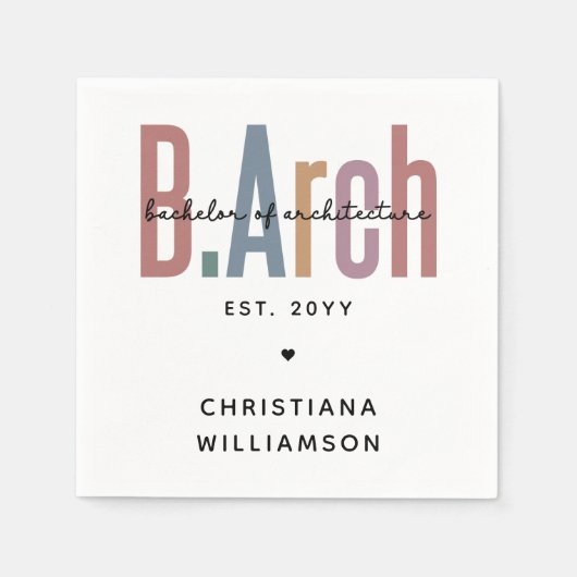 Serviette En Papier Licence en architecture personnalisée (Devant)