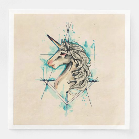 Serviette En Papier Licorne (Devant)