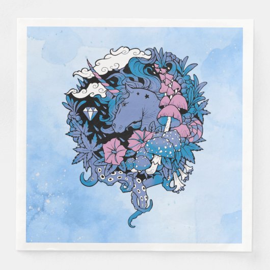 Serviette En Papier Licorne (Devant)