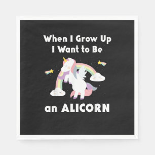Serviette En Papier Licorne Alicorne Quand Je Grandis Licorne Arc-en-C