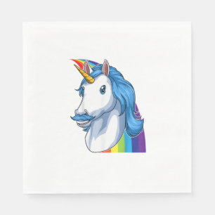 Serviette En Papier Licorne avec Moustache Dadacorn Dadicorn Licorne D