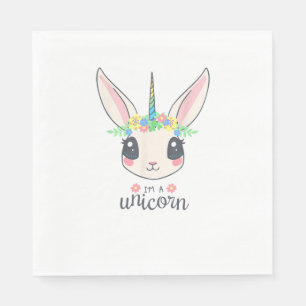 Serviette En Papier licorne de lapin mignonne et drôle