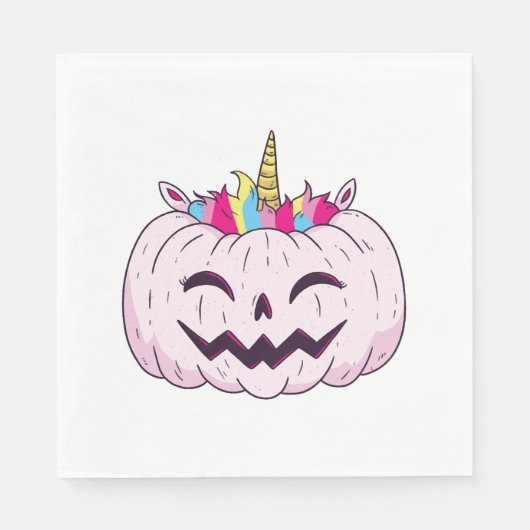 Serviette En Papier licorne d'Halloween (Devant)