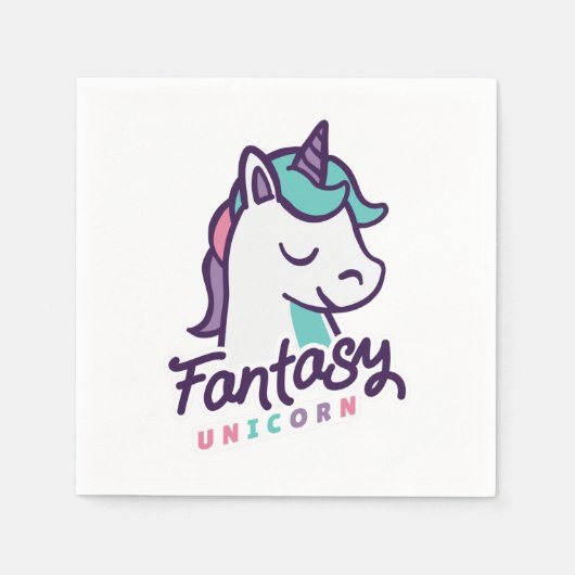 Serviette En Papier Licorne Fantastique (Devant)