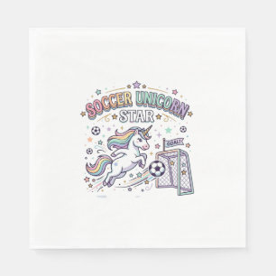 Serviette En Papier Licorne Football Licorne Étoile Drôle Conception V
