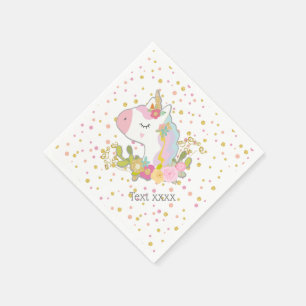 Serviette En Papier licorne, licorne douce, magique, imaginaire