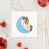 Serviette En Papier Licorne Lune et Étoiles Céleste Arc-en-Ciel (En situation)