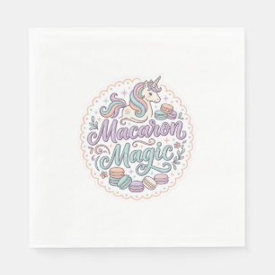 Serviette En Papier Licorne Macaron Magie Fantaisiste T-Shirt Design_1