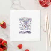 Serviette En Papier Licorne Mathicorne Mode Charmant Fond Blanc D (En situation)