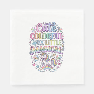 Serviette En Papier Licorne Mignonne Colorée et un Peu Magique Origina