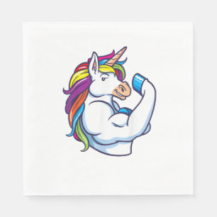 Serviette En Papier Licorne Musclée - Fitness Magique Drôle Corps Musc