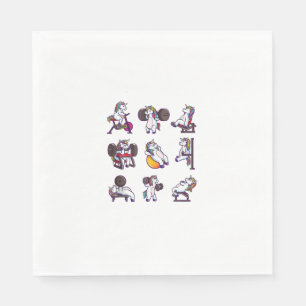 Serviette En Papier Licorne Musculation Force Athlétique Gym Entraînem