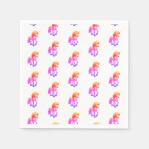 Serviette En Papier Licorne Néon