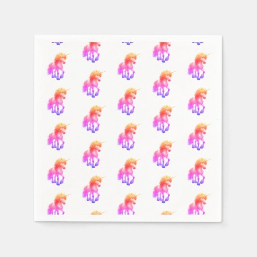 Serviette En Papier Licorne Néon (Devant)