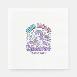 Serviette En Papier Licorne Néon Arcade Licorne Produit de Style Rétro